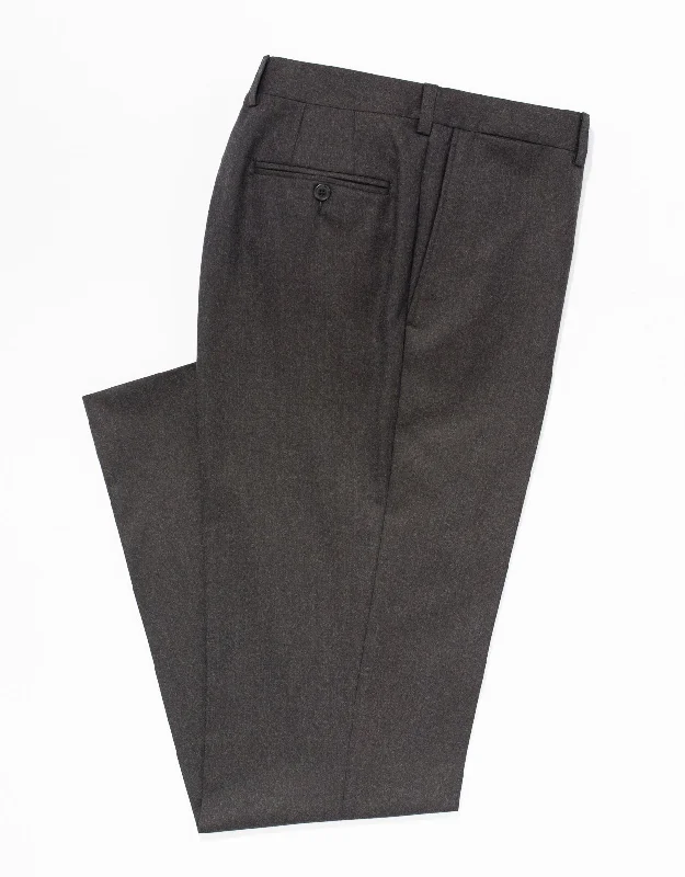 women's solid color dressesBROWN WOOL FLANNEL TROUSERS