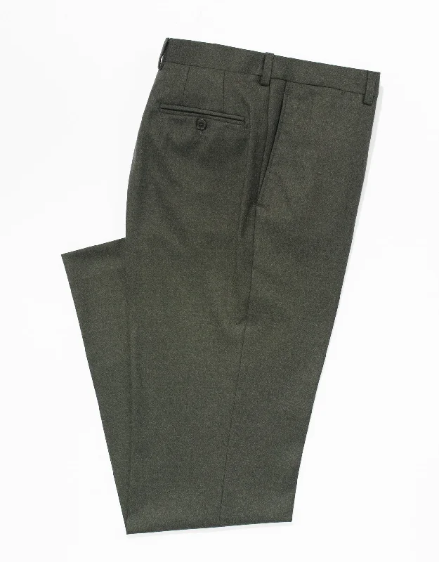 women's velvet dressesOLIVE WOOL FLANNEL TROUSERS