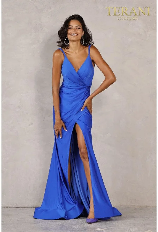 women's pear-shaped body dressesTerani Couture 2111P4037 Sleeveless Long Prom Dress