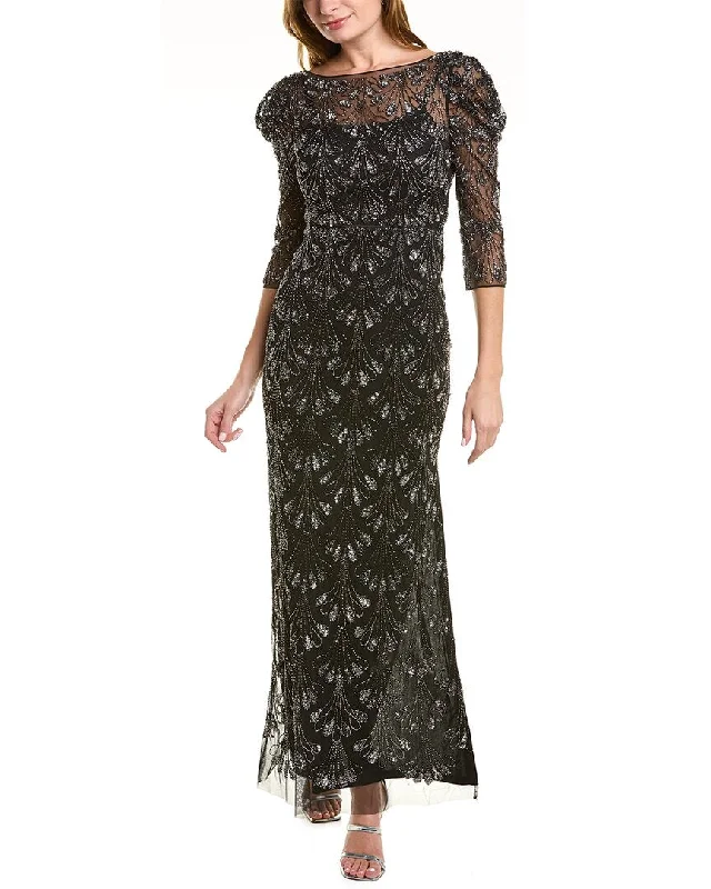 women's breathable dressesAidan Mattox Beaded Column Gown