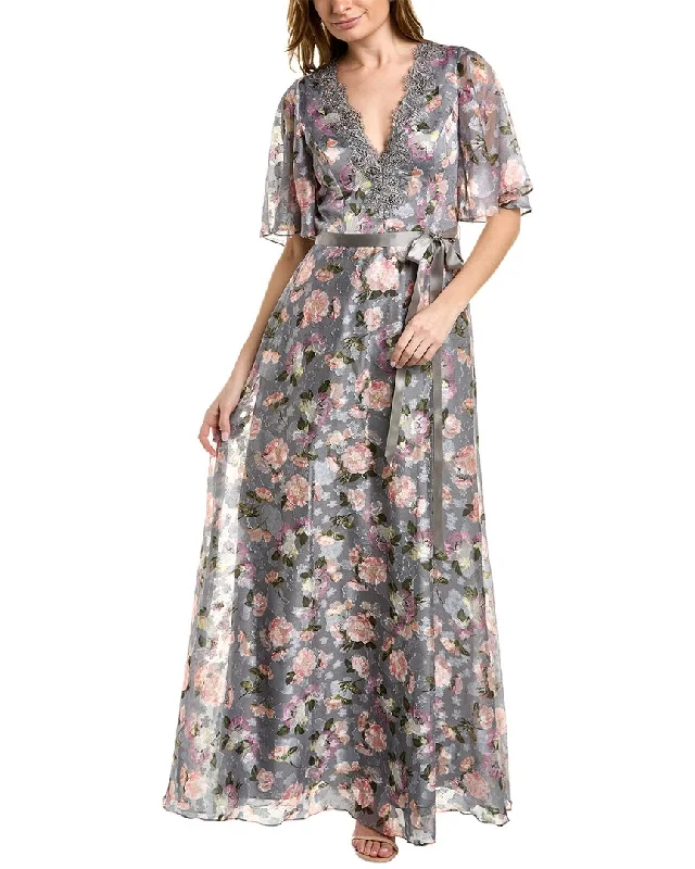 women's boho dressesAidan Mattox Burnout Floral Gown