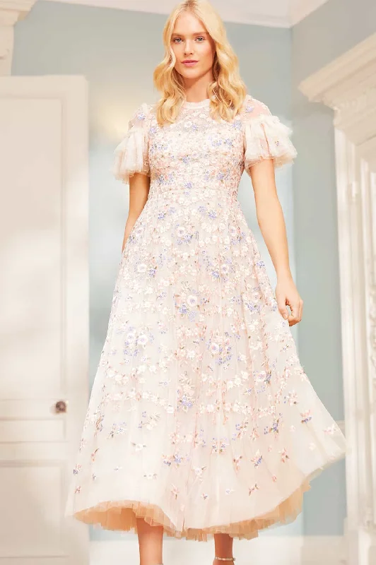 women's high-end dressesFloral Waltz Ankle Gown