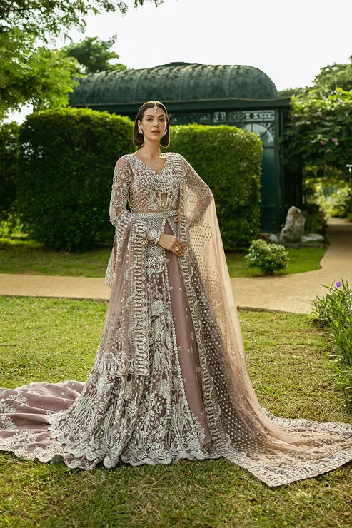 women's bow dressesLehenga Dupatta and Open Gown Pakistani Bridal Dress