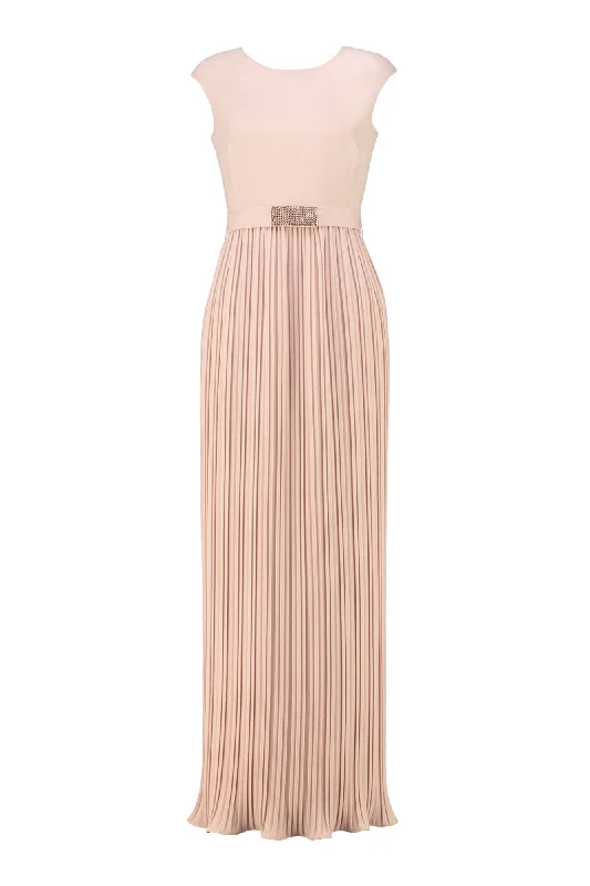 women's cotton dressesLUNARIA NUDE PINK PLEATED GOWN