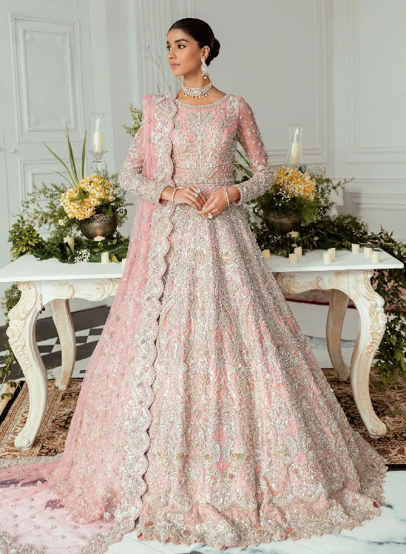 women's spaghetti strap dressesPink Lehenga Gown and Dupatta Pakistani Bridal Dress