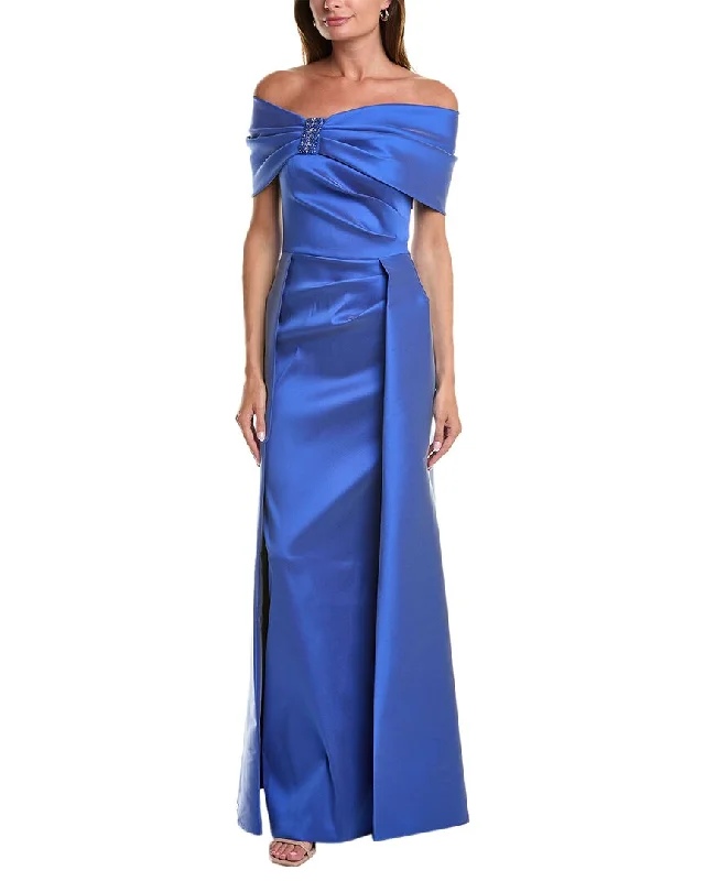 women's ruffle dressesTeri Jon by Rickie Freeman Gazar Gown