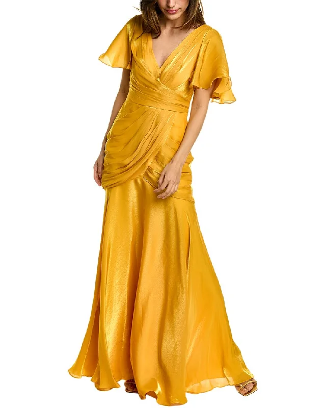 women's glam dressesTheia Tamara Flutter Sleeve Gown